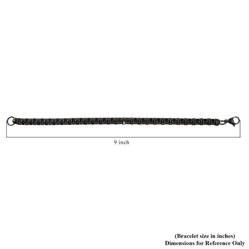 Box Bracelet in ION Plated Black Stainless Steel